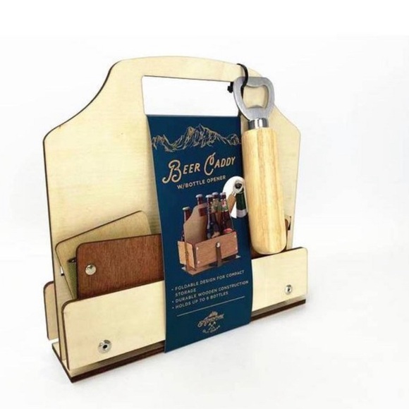 NWT adventure is out there bottle opener caddy wooden gift holds 6-12 oz bottle - Picture 3 of 7